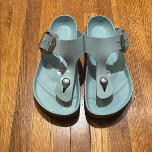 Birkenstock Gizeh Big Buckle Teal Leather US 7